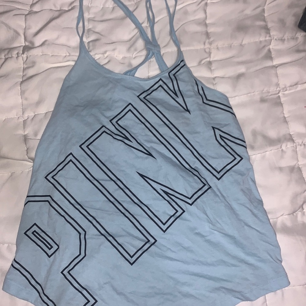 PINK - Logo Tank Top in blue